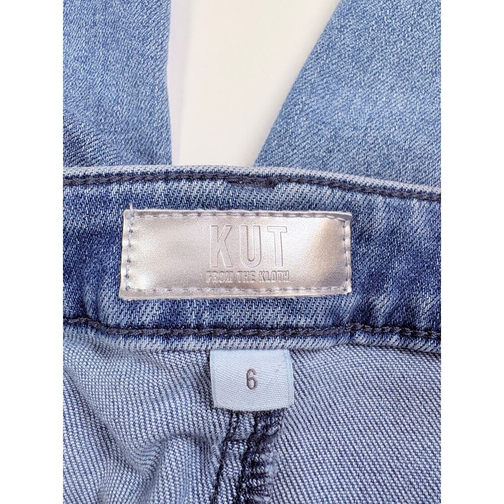 Utility Workwear KUT from the Kloth Reese Cargo Straight Ankle Medium Wash Jeans - Picture 4 of 15